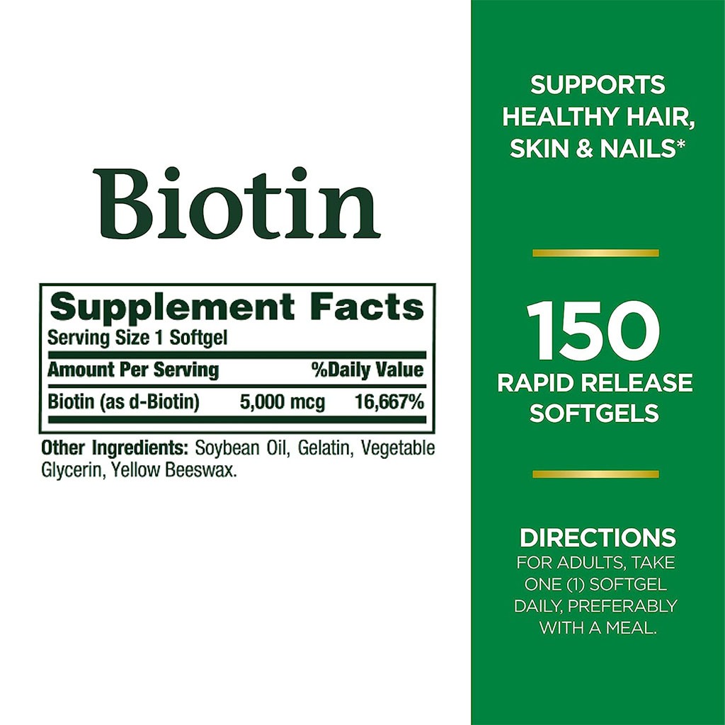 Nature's Bounty Biotin 5000 mcg Softgels 150's