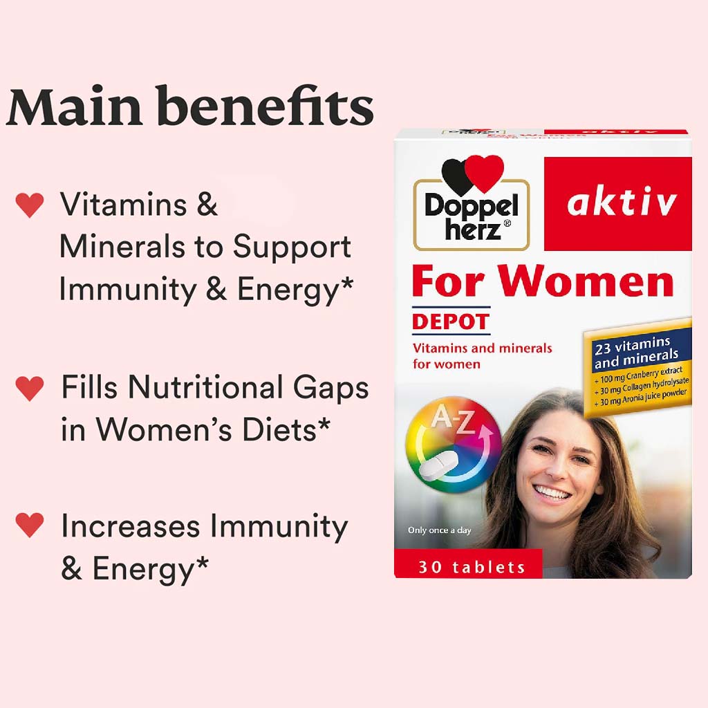 Doppelherz aktiv Vitamins & Minerals Depot Tablets For Women, Pack of 30's