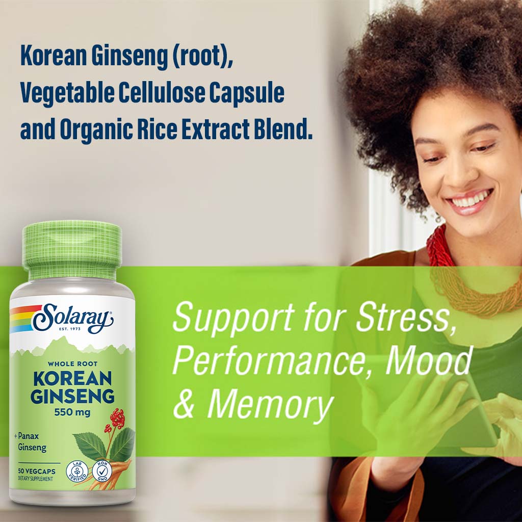 Solaray Korean Ginseng 550 mg VegCaps 50's