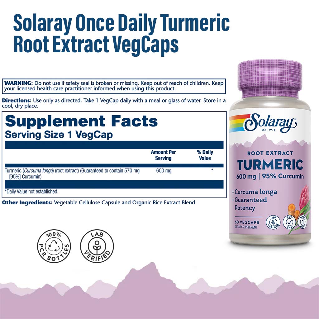 Solaray Once Daily Turmeric Root Extract VegCaps 60's
