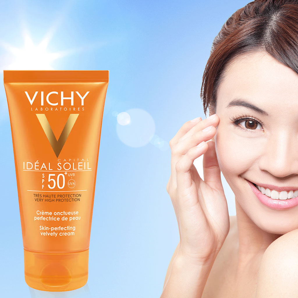 Vichy Ideal Soleil SPF50 Velvety Cream For Normal to Dry Sensitive Skin, 50 mL 1+1 PROMO PACK