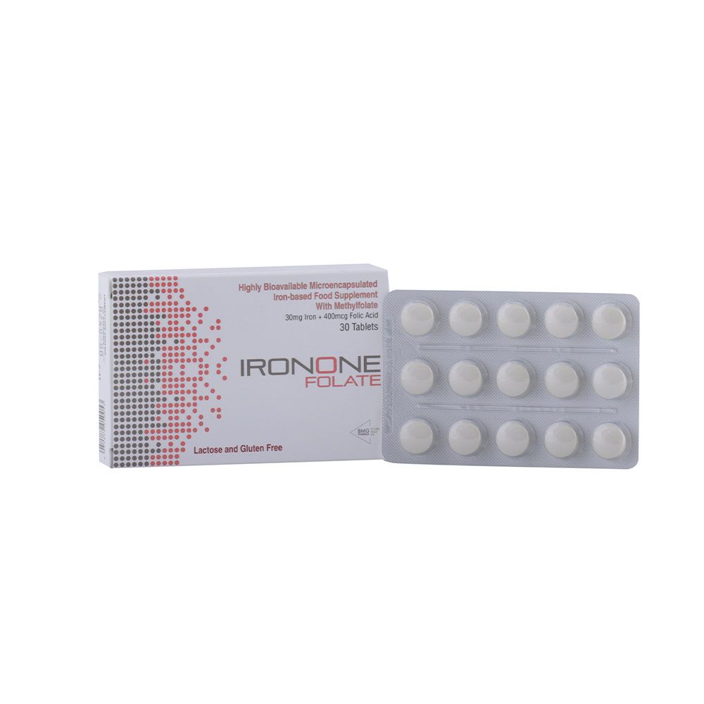 Ironone Folate Iron And Folic Acid Tablets 30's