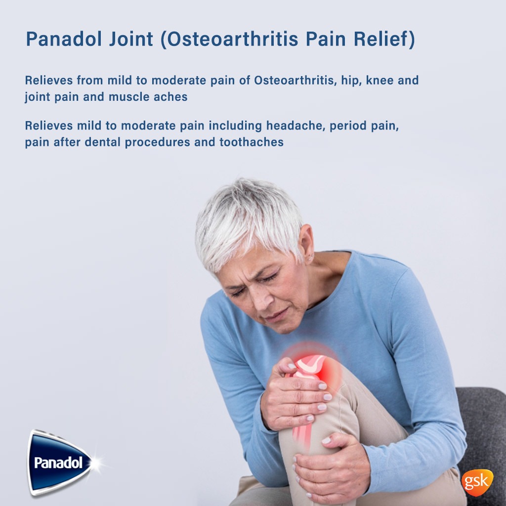 Panadol Joint 665mg Paracetamol Tablets For Osteoarthritis Joint Pain, Pack of 24's