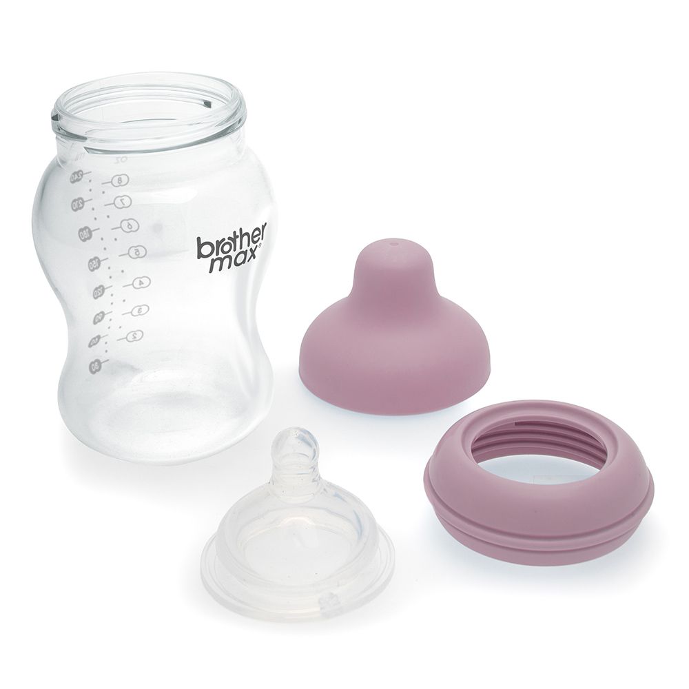 Brother Max PP Extra Wide Neck Bottle 3-6 Months Pink 240 mL 1's BM110P