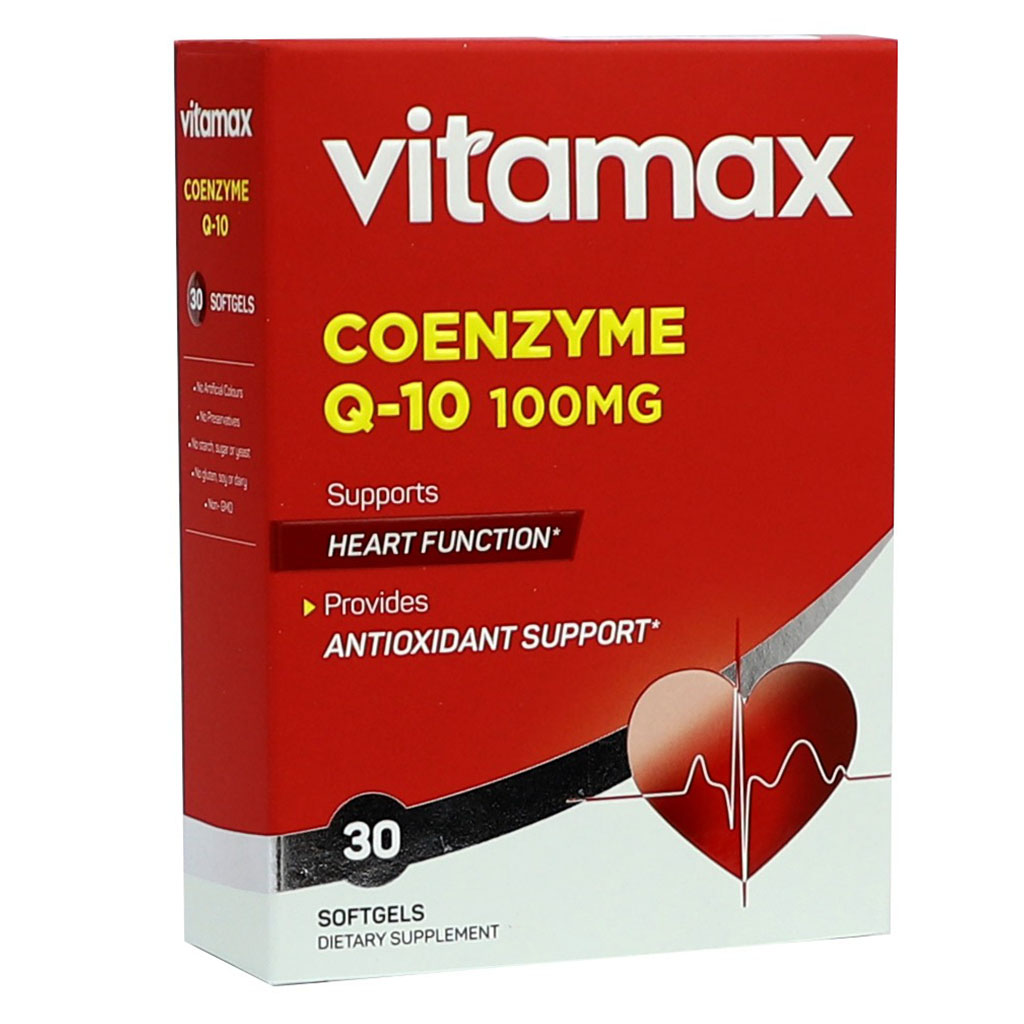 Vitamax Coenzyme Q10 100 mg Softgels For Heart & Antioxidant Support, Pack of 30's