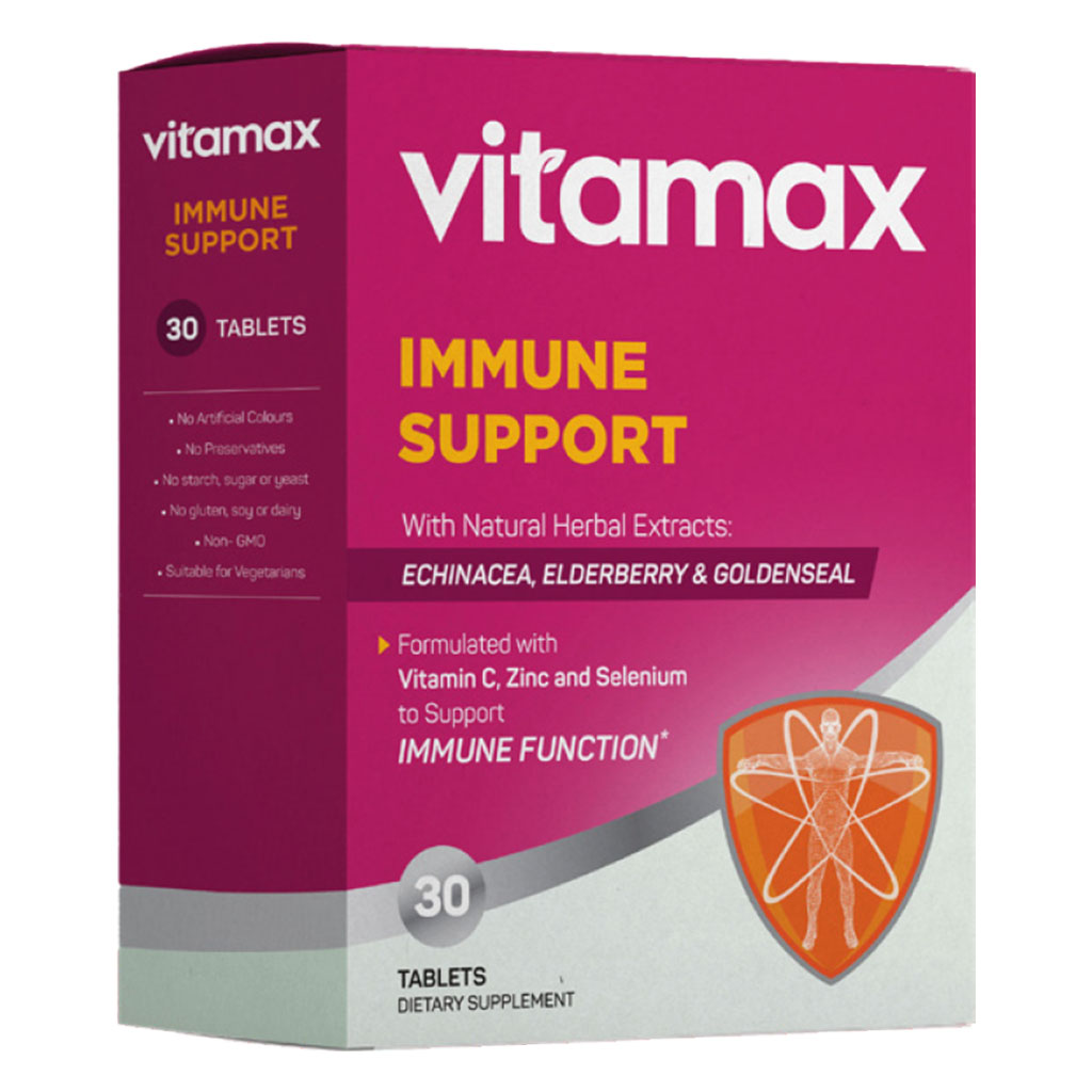 Vitamax Immune Support Tablets With Echinacea, Elderberry & Goldenseal, Pack of 30's