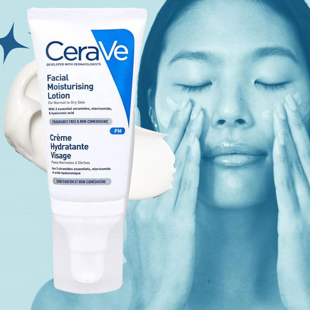 CeraVe Facial Moisturising PM Lotion For Normal To Dry Skin 52ml
