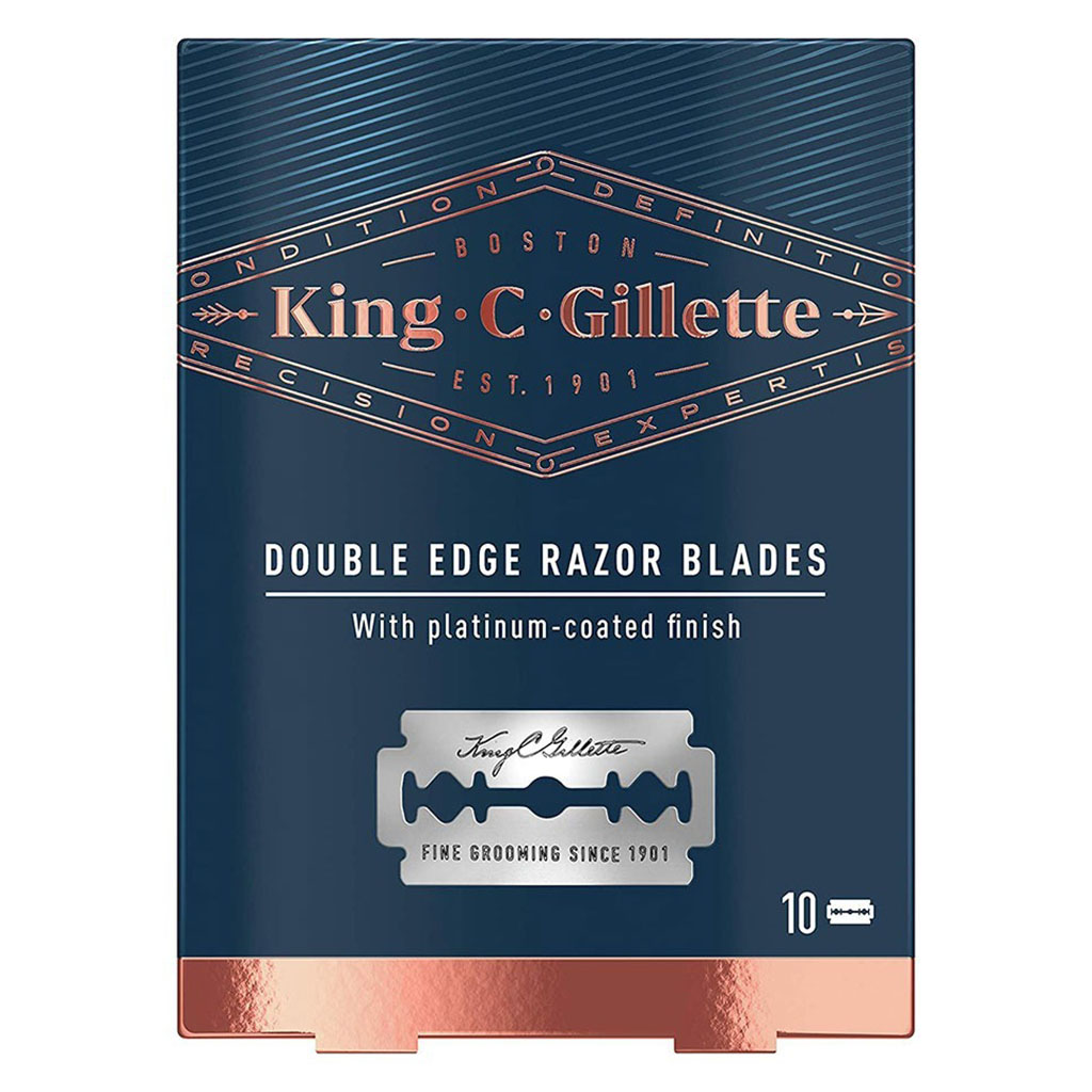 King C. Gillette Best Stainless Steel Platinum Coated Blades For Men's Double Edge Safety Razor, Pack of 10's