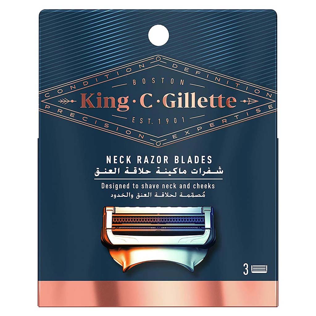 King C. Gillette Men’s Neck Shaving Razor Blade Refills, Pack of 3's 