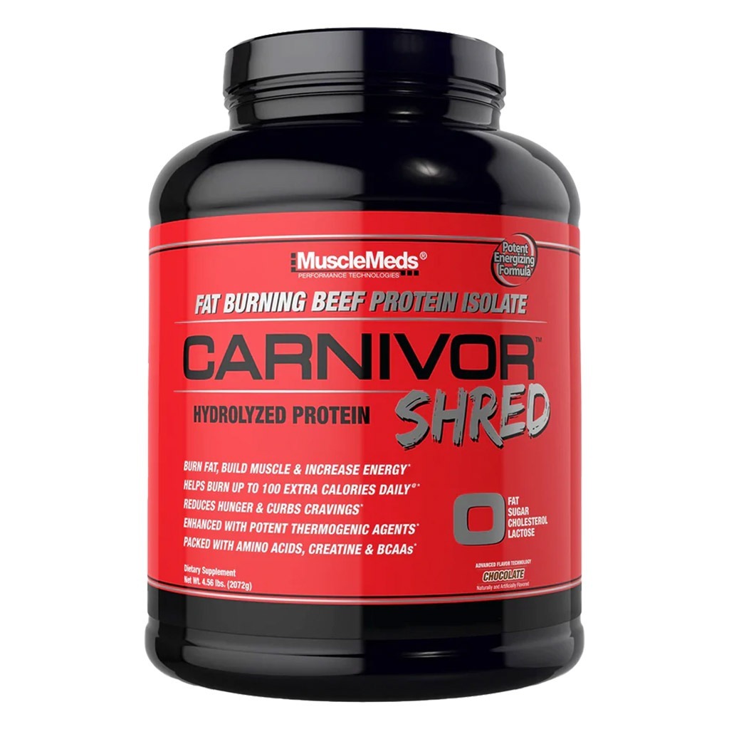 MuscleMeds Carnivor Shred Fat Burning Beef Protein Isolate Hydrolyzed Protein Powder Chocolate 4.5 lb