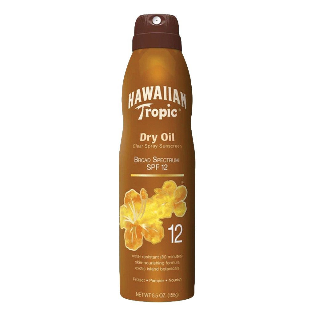 Hawaiian Tropic Island Tanning Continuous Clear Sunscreen Spray SPF 12, 158 g