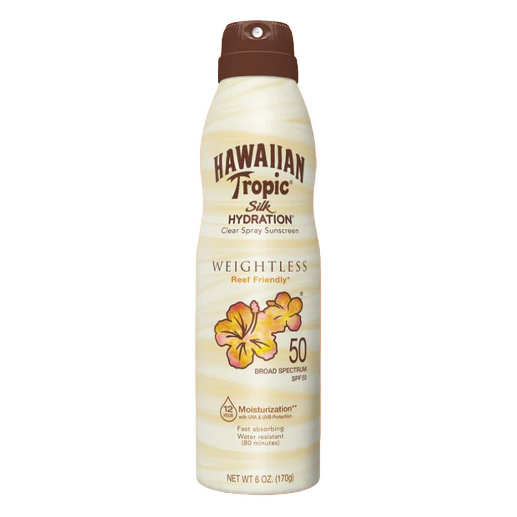 Hawaiian Tropic Silk Hydration Weightless Continuous Clear Sunscreen Spray SPF 50, 170 g