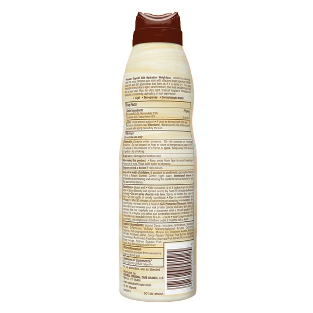 Hawaiian Tropic Silk Hydration Weightless Continuous Clear Spray Sunscreen SPF 30, 170 g