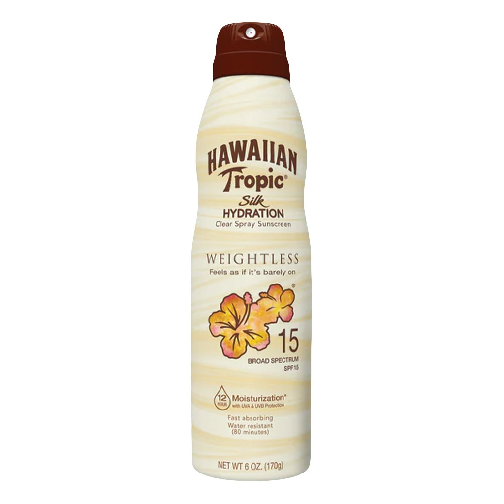 Hawaiian Tropic Silk Hydration Weightless Continuous Clear Sunscreen Spray SPF 15, 170 g