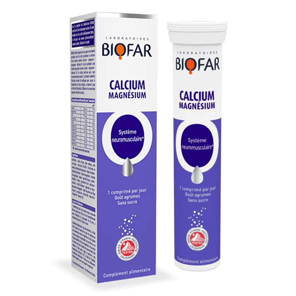 Biofar Vital Calcium Magnesium Effervescent Tablets, Citrus Flavor, Pack of 20's