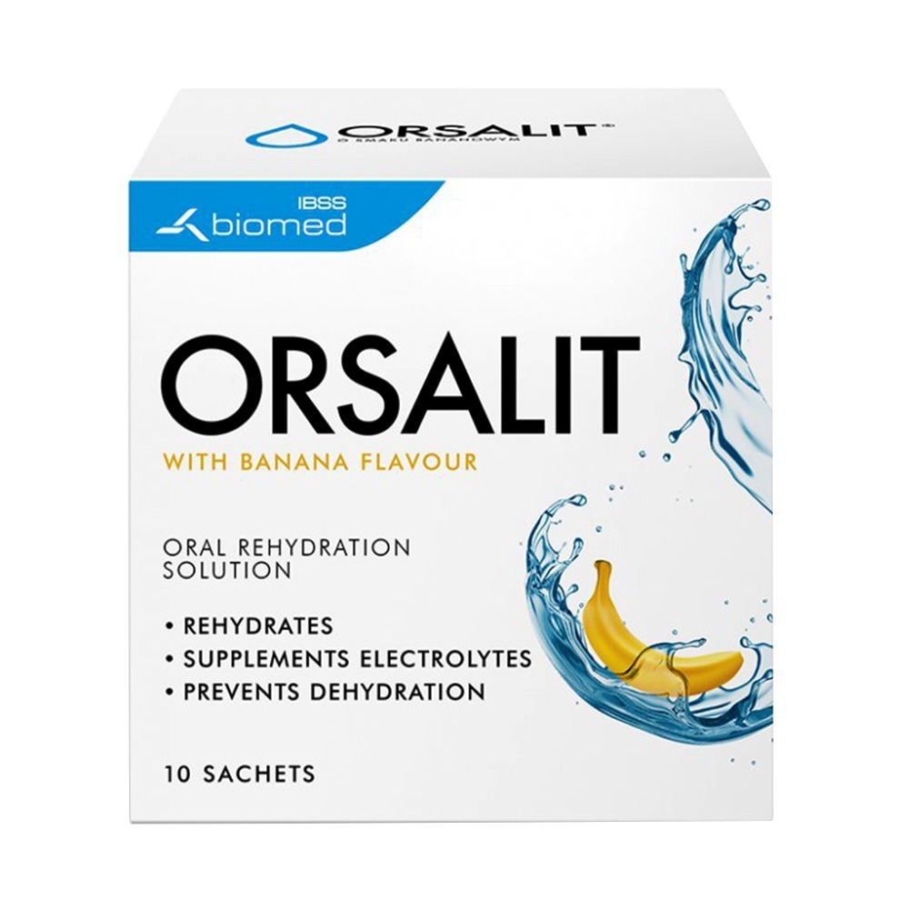 Orsalit With Banana Flavor Oral Rehydration Solution Powder Sachet 10's