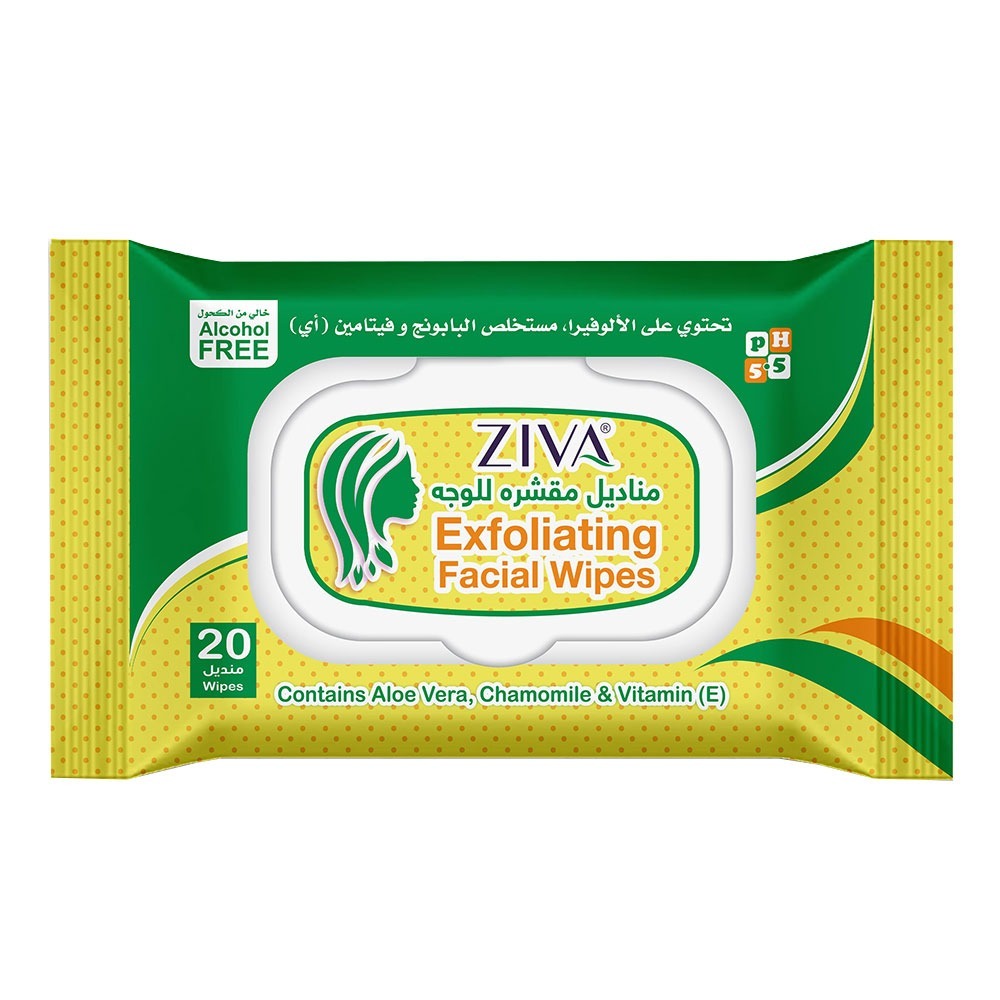 Ziva Exfoliating Facial Wipes 20's