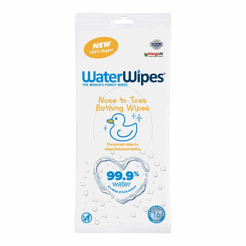 WaterWipes Nose To Toes Bathing Wipes 16's