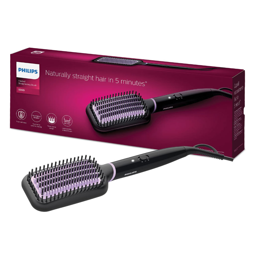 Philips Heated Straightening Brush With Thermo-Protect Black BHH880/03