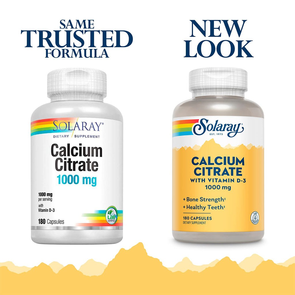 Solaray Calcium Citrate 1000 mg With Vitamin D3 Capsule 90's