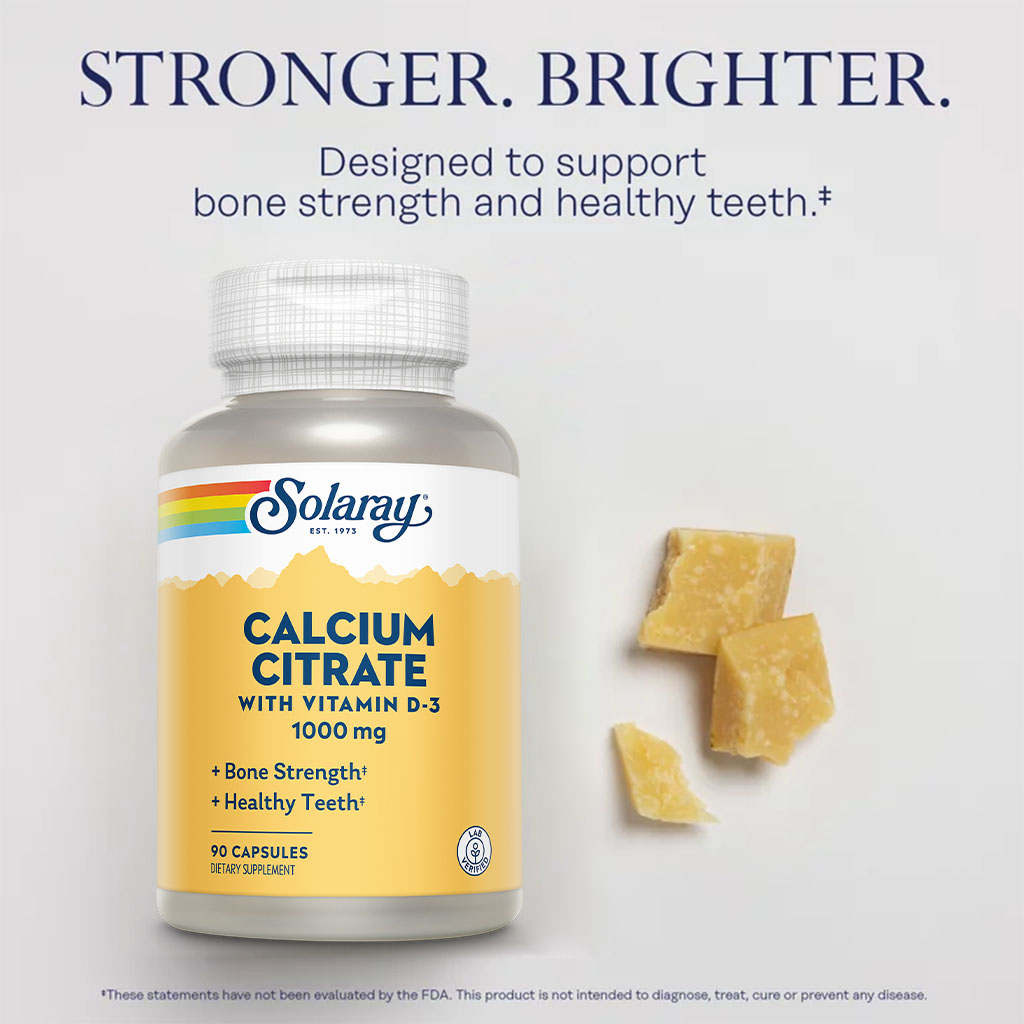 Solaray Calcium Citrate 1000 mg With Vitamin D3 Capsule 90's