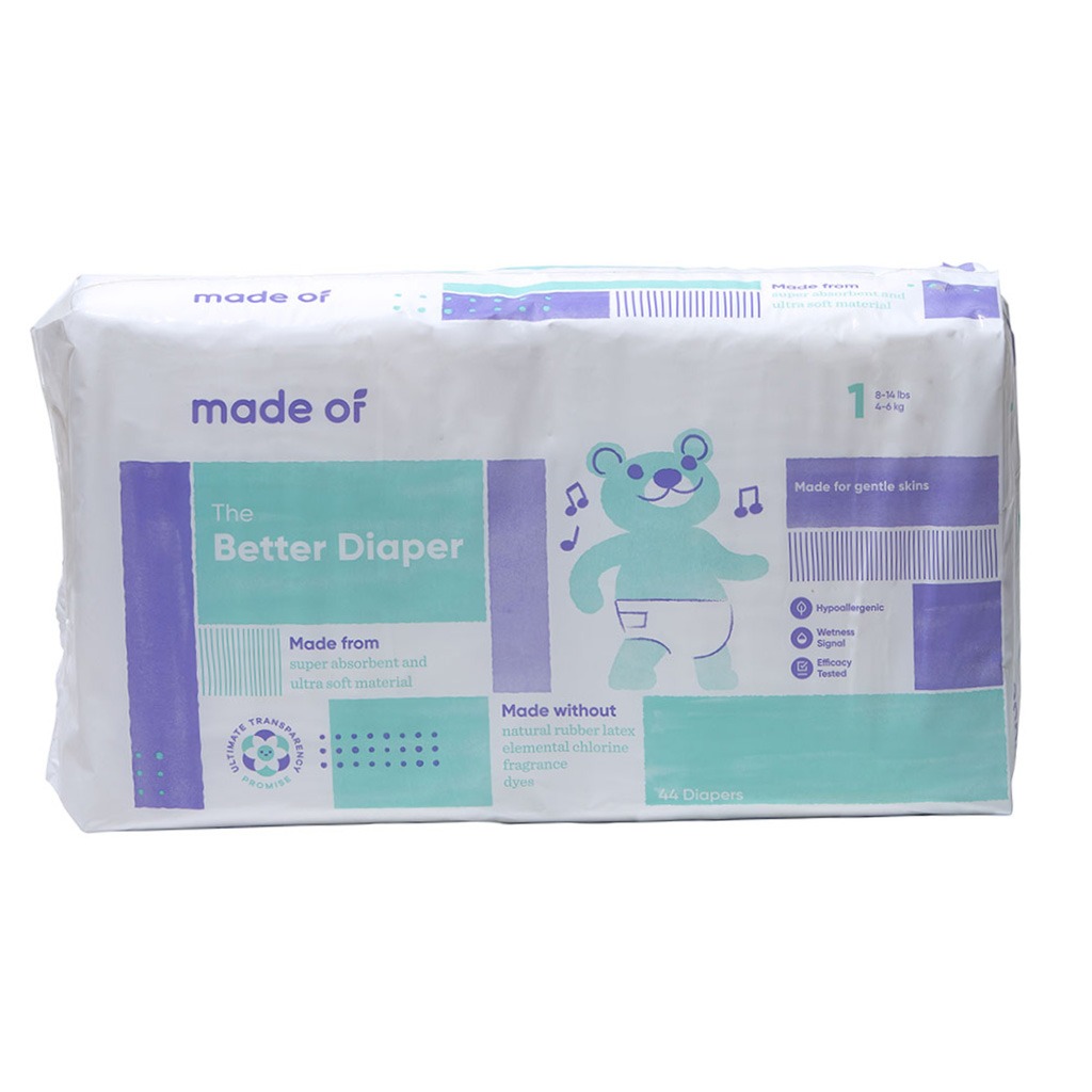 Made Of The Better Baby Diapers Size 1, 4-6 Kg, 44's