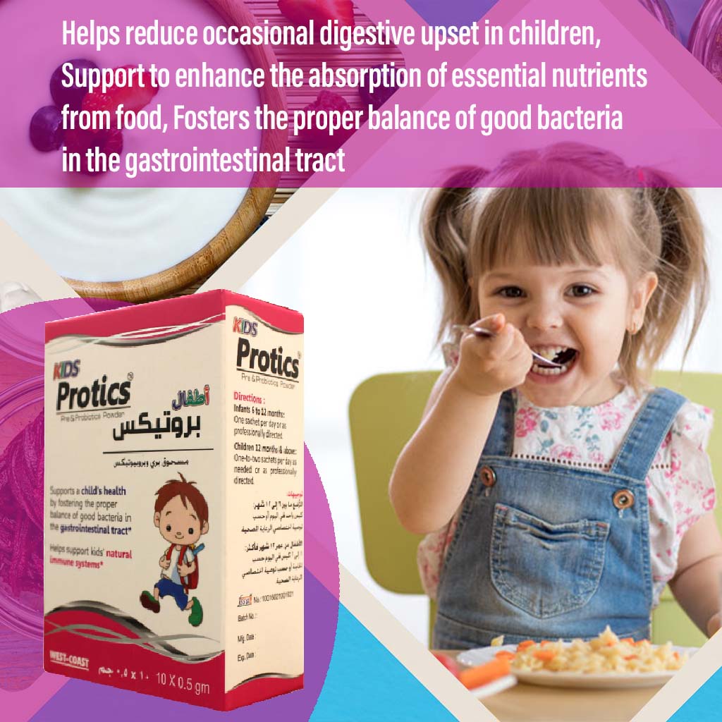 Protics Kids Pre & Probiotic Oral Powder Sachets 0.5g, Pack of 10's