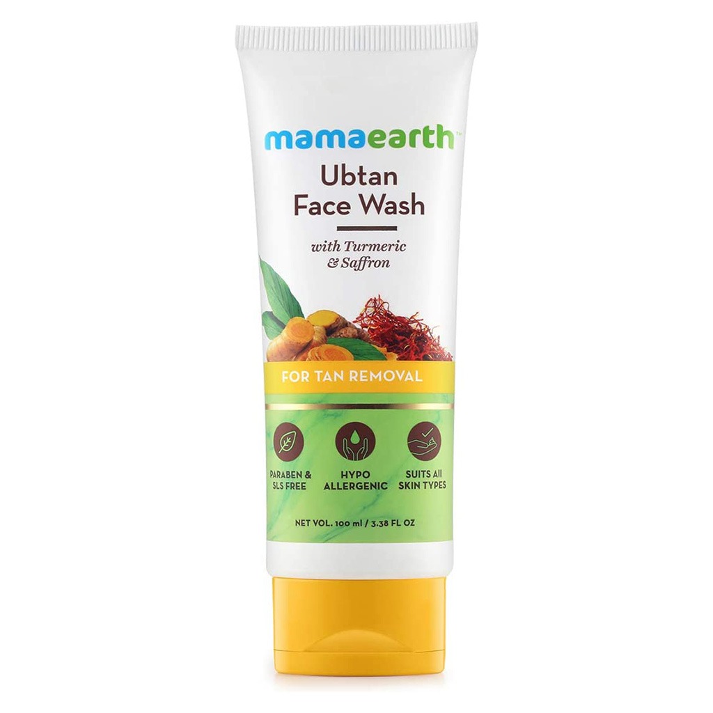 Mamaearth Ubtan Face Wash With Turmeric & Saffron For Tan Removal 100 mL