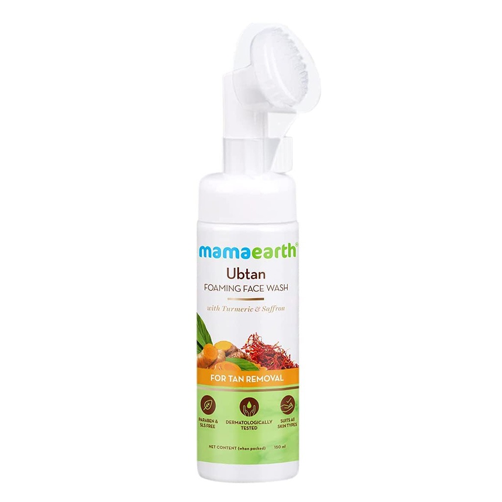 Mamaearth Ubtan Foaming Face Wash With Turmeric & Saffron For Tan Removal 150 mL