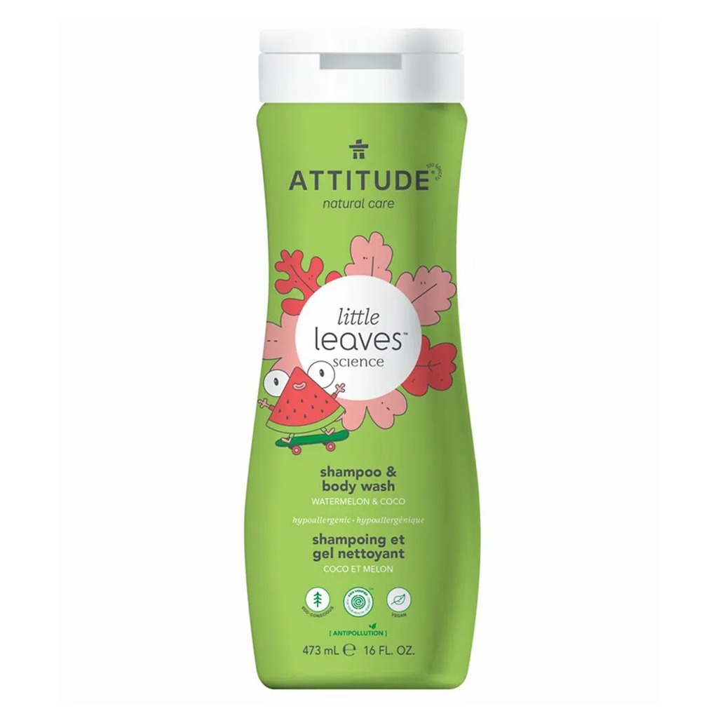 Attitude Natural Care Little Leaves Science 2-In-1 Shampoo And Body Wash Watermelon And Coco For Babies 473ml