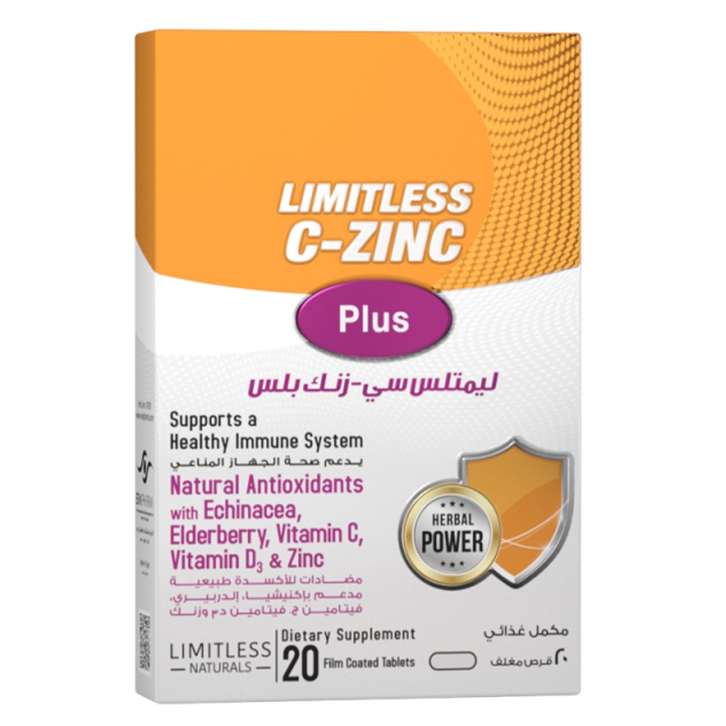 Eva Pharma Limitless C-Zinc Plus Tablets  For Healthy Immune System, Pack of 20's