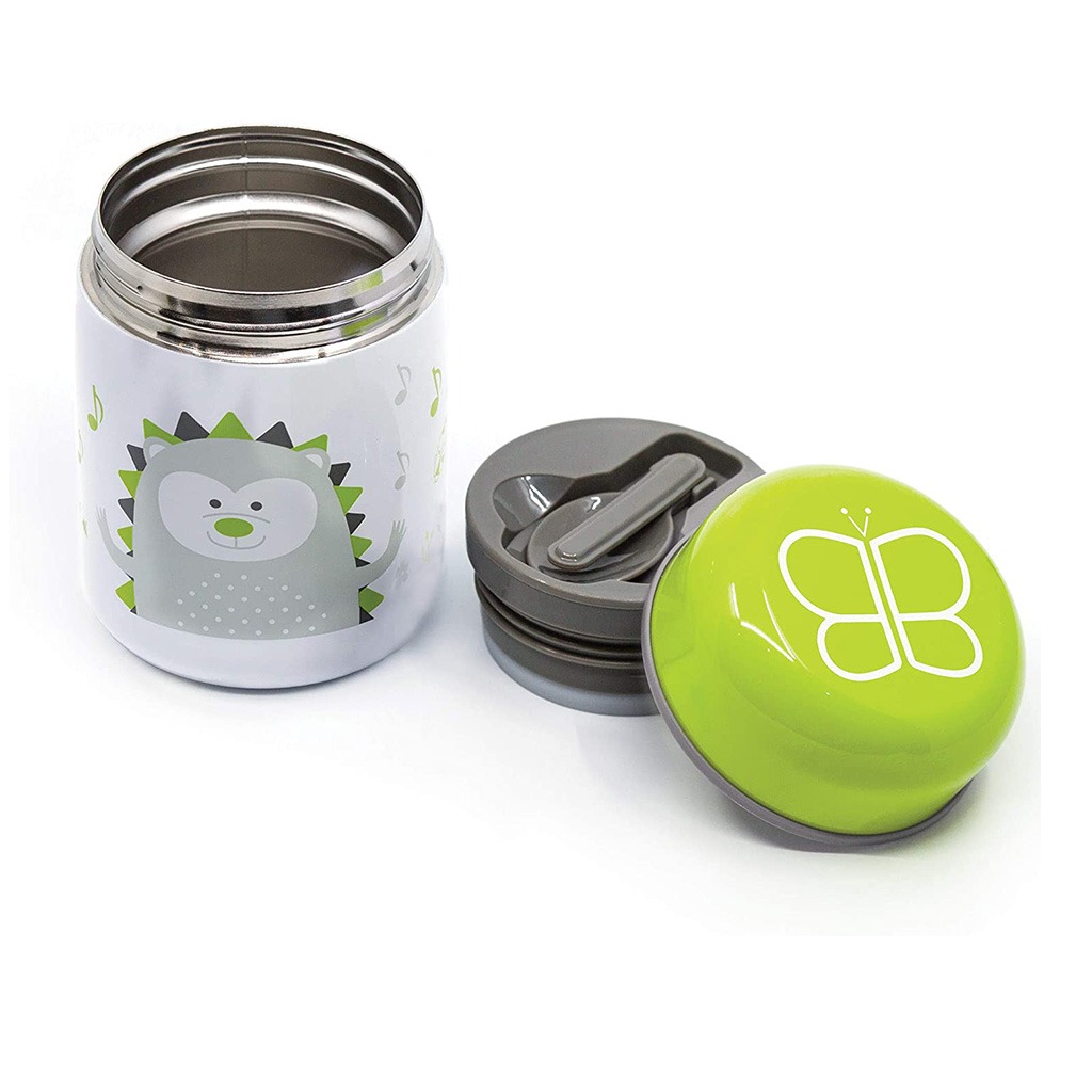 Bbluv Food Thermal Food Container With Spoon And Bowl Lime Green For Babies