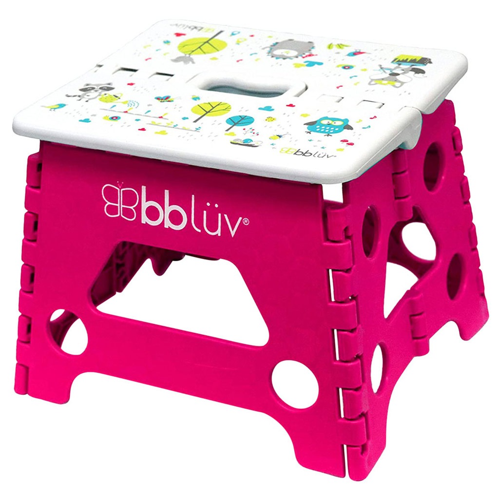 Bbluv Step Foldable Step Stool Pink For Babies