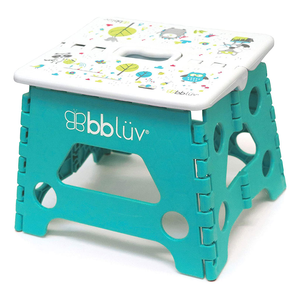 Bbluv Step Foldable Step Stool Aqua For Babies