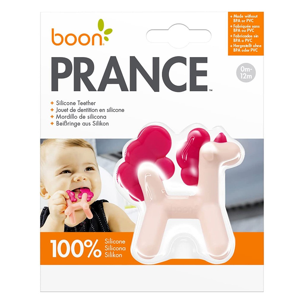 Boon Prance Swinging Unicorn Silicone Teether For 0-12 Months Babies