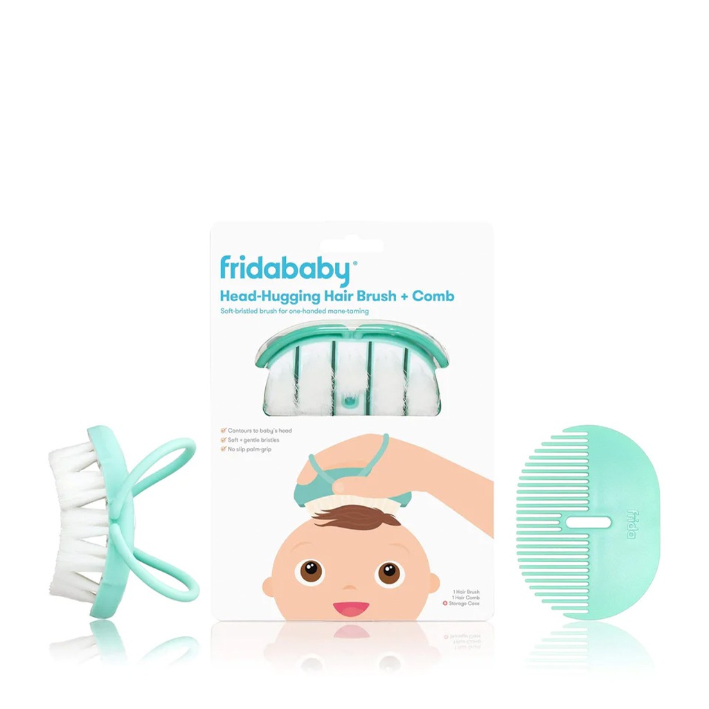 FridaBaby Infant Head-Hugging Hairbrush + Styling Comb Set For Babies