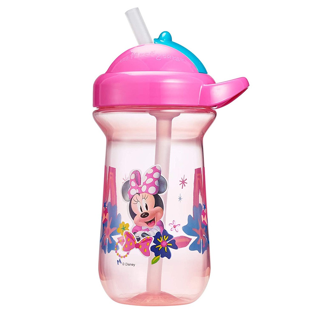 The First Years Disney Junior Minnie Flip Top Straw Cup For 18 Months+ Baby - Assorted