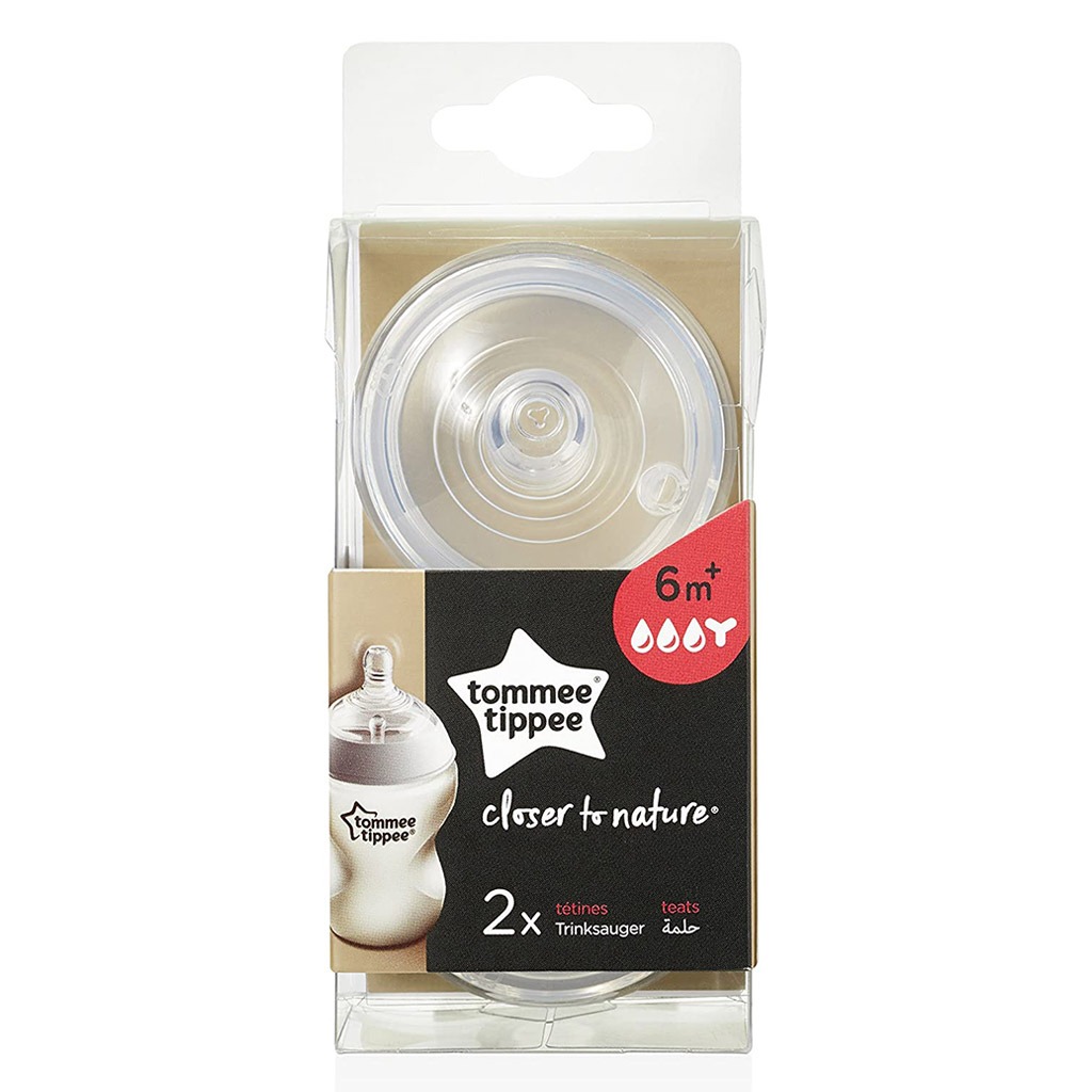 Tommee Tippee Closer To Nature Thick Feed Teats For 6 Months+ Babies-Pack Of 2