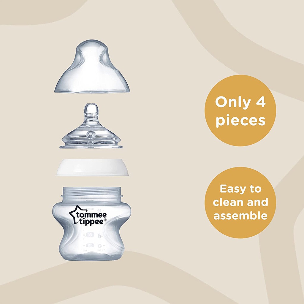 Tommee Tippee Closer To Nature Baby Feeding Bottle For 0 Months+ Babies 150ml-Pack Of 3