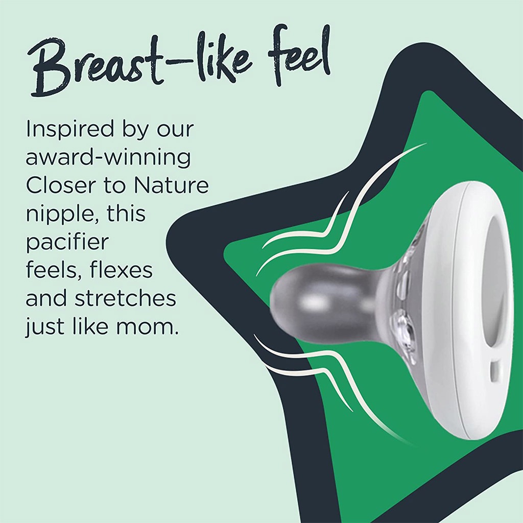 Tommee Tippee Closer To Nature Breast Like Naturally Orthodontic Soother For 0-6 Months Baby