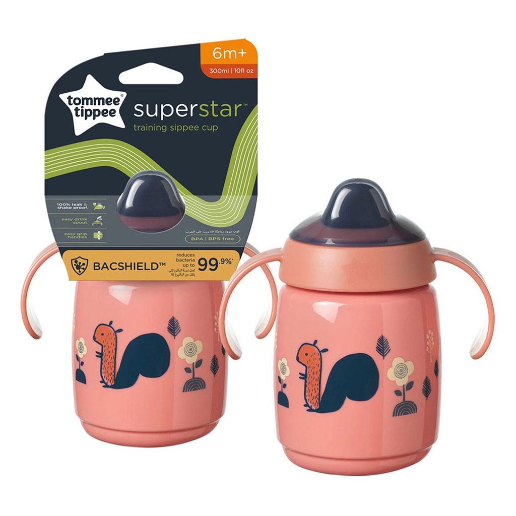 Tommee Tippee Babies Superstar Sippee weaning Cup For 6 Months+ Babies-Pink 300ml