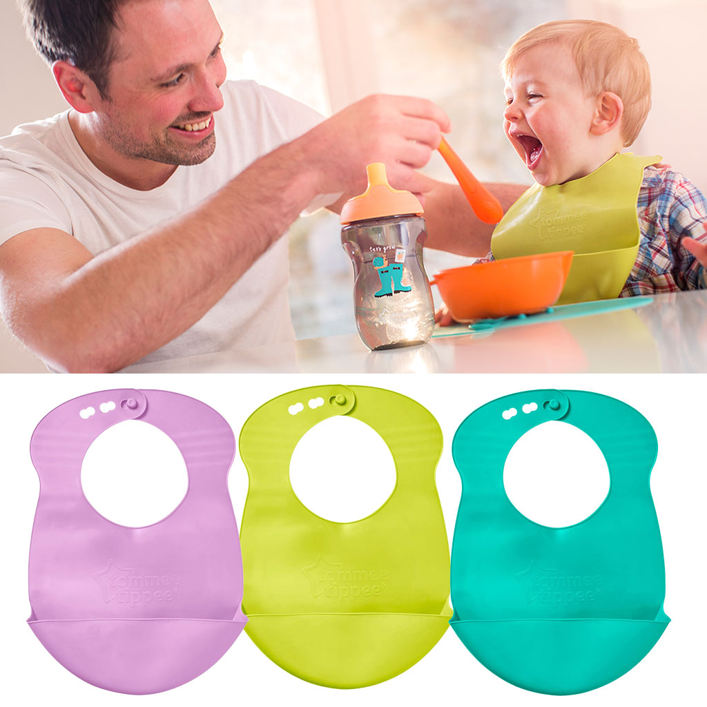 Tommee Tippee Roll & Go Bib  For Babies Assorted-Pack of 1's
