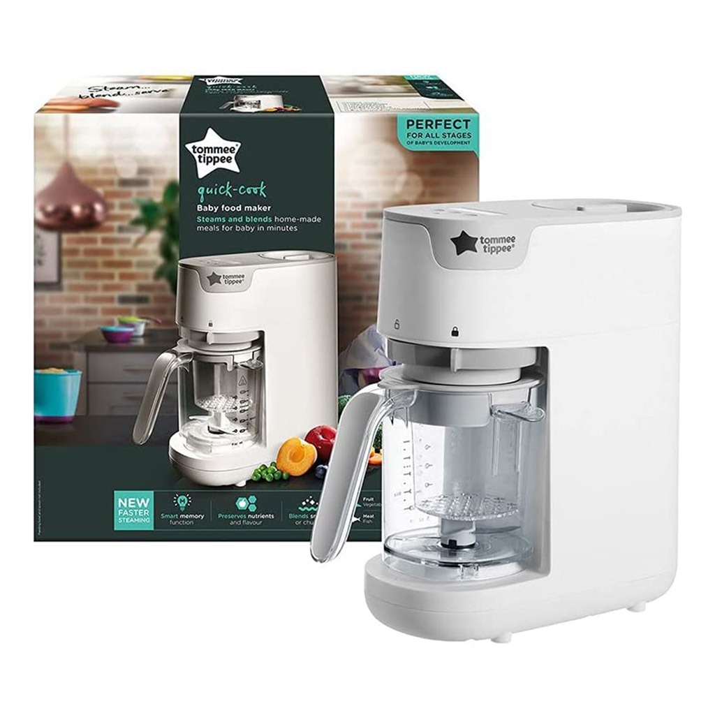 Tommee Tippee Quick Cook Baby Food Maker Steamer Blender-White