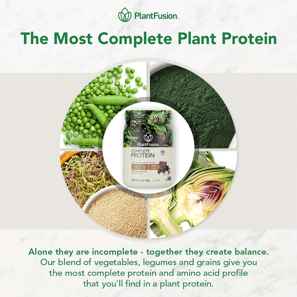 PlantFusion Complete Plant Protein Powder Rich Chocolate 1Lbs