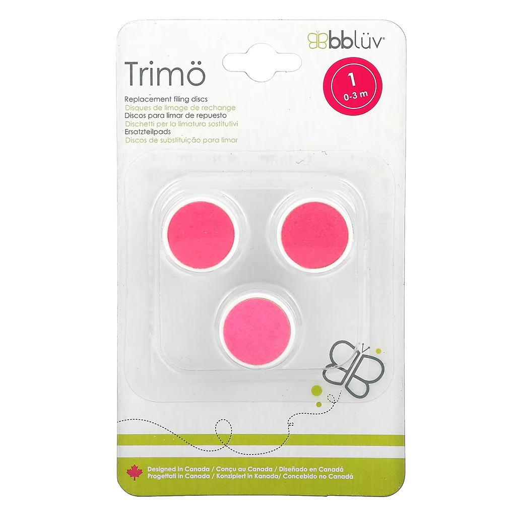 Bbluv Trimo Electric Nail Trimmer's Replacement Filing Discs Stage 1, 0-3 Months, Pack of 3's