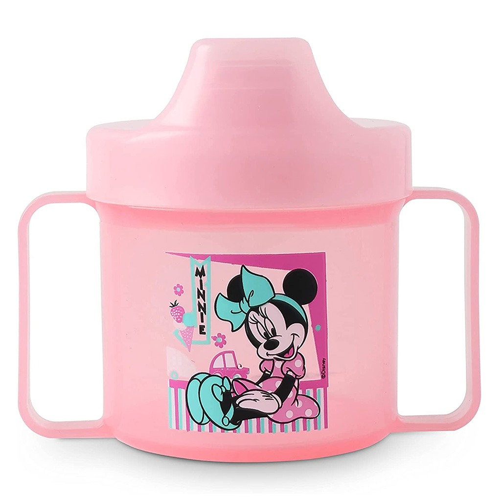 Disney Minnie Mouse 225ml Training Double Handle Spill Proof Sippy Cup For 18+ Months Baby, Pink, Pack of 1's