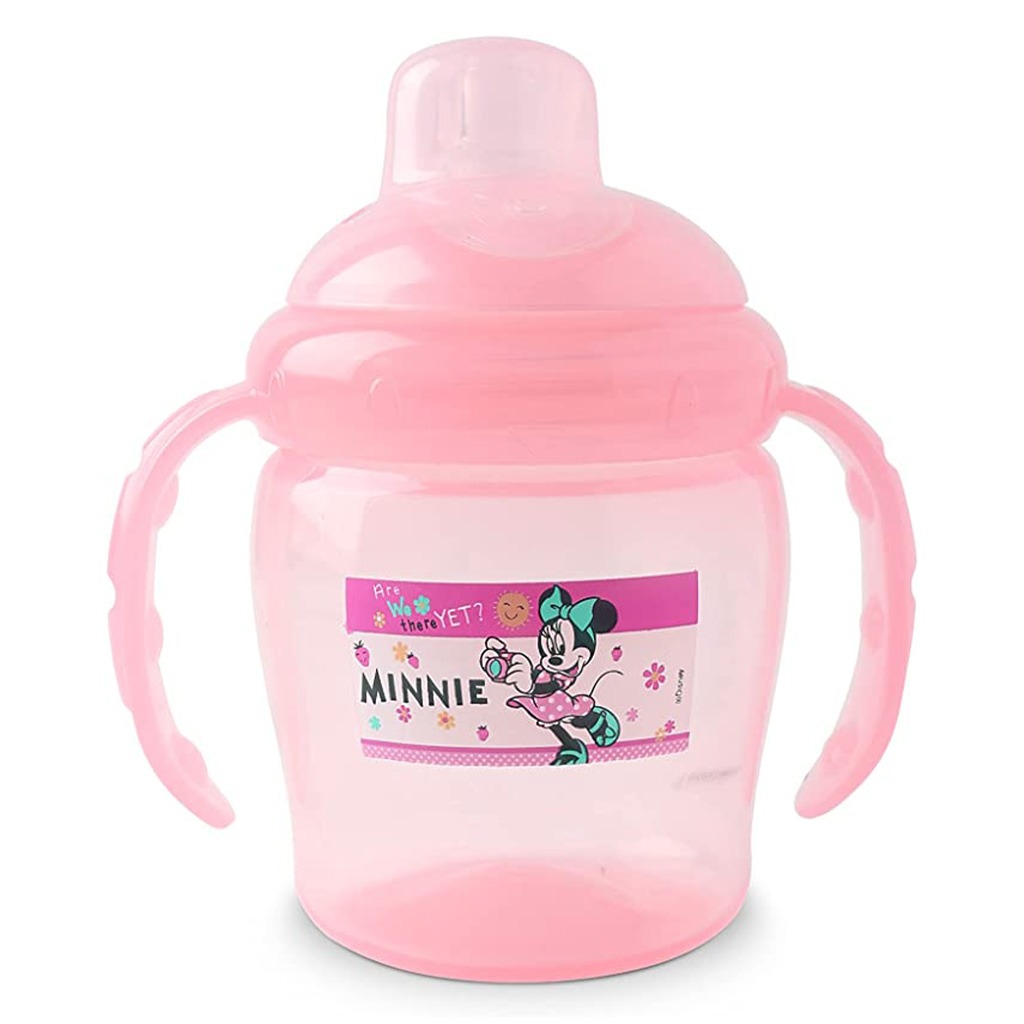 Disney Minnie Mouse 250ml Baby Spout Cup with Twin Handle For 12+ Months, Pink, Pack of 1's