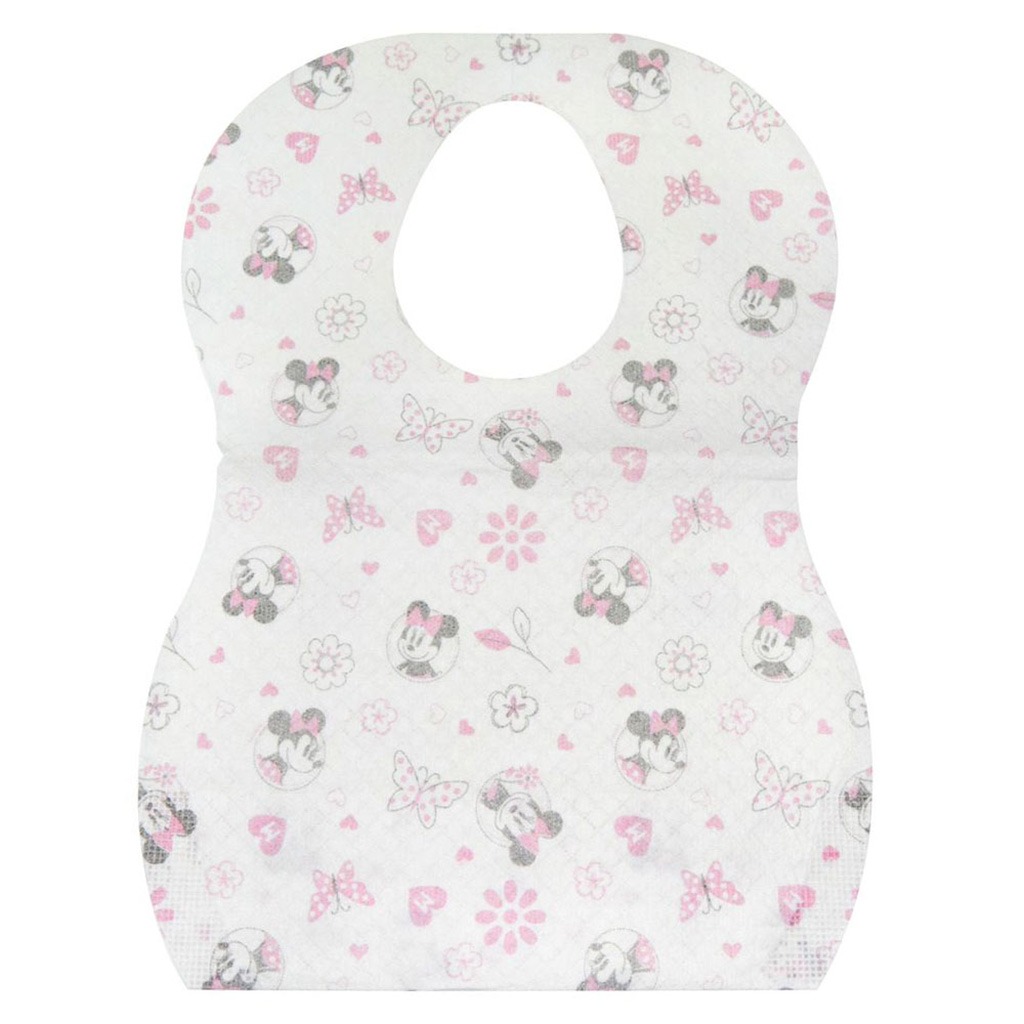 Disney Minnie Mouse Leak Proof Disposable Baby Bibs Assorted, Pack of 8's