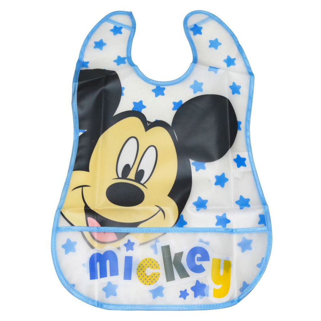 Disney Mickey Mouse Washable Waterproof Peva Apron Bib For 6+ Month Baby, Pack of 1's