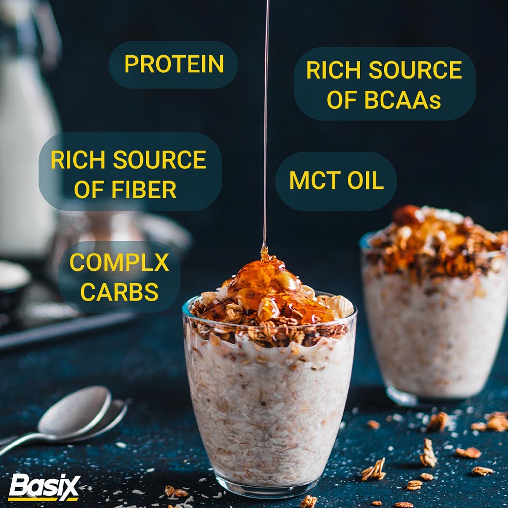 Basix Oats High Protein Porridge Oats + Proteins + MCTs Golden Syrup 3kg, Expiry Date: July 2024